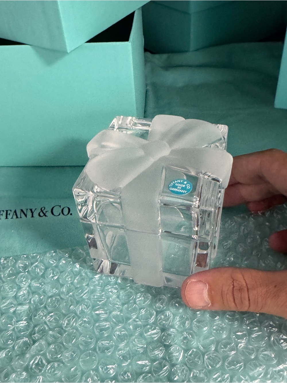 Tiffany & Co. Crystal Gift Box - Clear with frosted bow